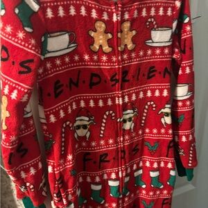 Festive Red women’s or mens Christmas Friends themed onesie  Pajamas